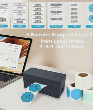 Draadloze Bluetooth Thermische Verzender Label Printer 4x6 inch - Print Labels Vanaf Android, iPhone, Mac & Windows