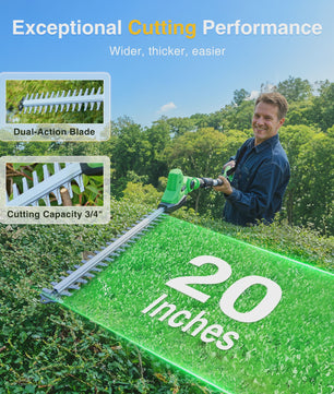 TaskStar Snoerloze Heggenschaar op Steel - 50cm Dubbelzijdig Mes, 2x 4000mAh Accu