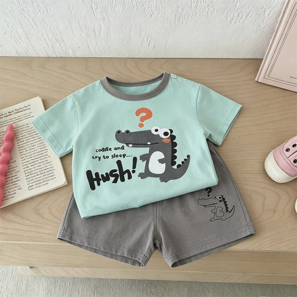 Zomerse Kinderkleding Set: T-shirt met korte mouwen en shorts