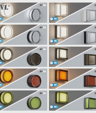 Moderne LED Wandlamp 9W Rond & Vierkant - Waterdicht IP65 CCT Smokey Grey