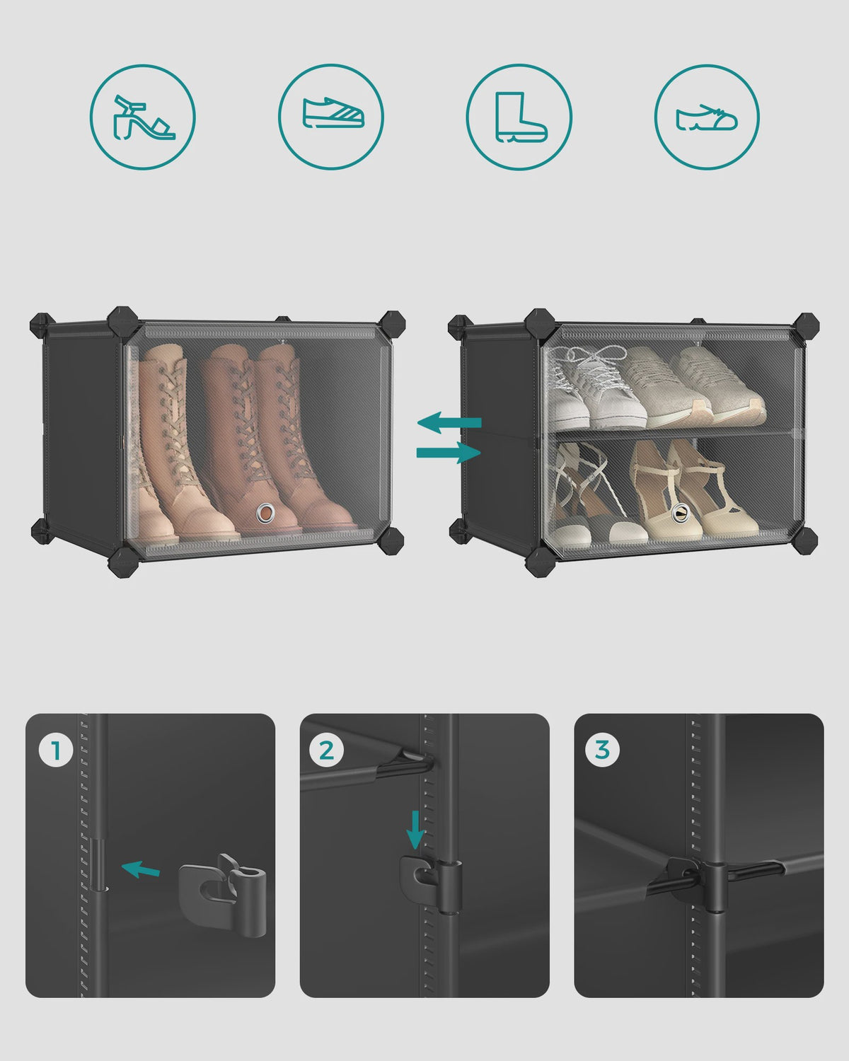 Ruime Schoenenkast voor 24 Paren - 82x32x92 cm - Modulair en Stijlvol