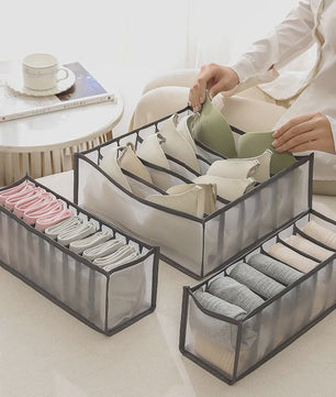 Opvouwbare Lade Organizer Set voor Ondergoed, Sokken en BH's - Mesh Opbergdozen