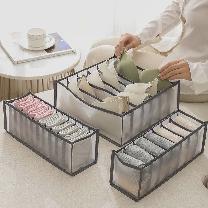 Opvouwbare Lade Organizer Set voor Ondergoed, Sokken en BH's - Mesh Opbergdozen