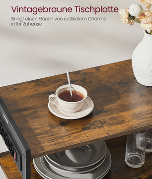 Keukenrek met Stopcontacten, 2 Metalen Manden en Magnetronplank - Industrieel Design