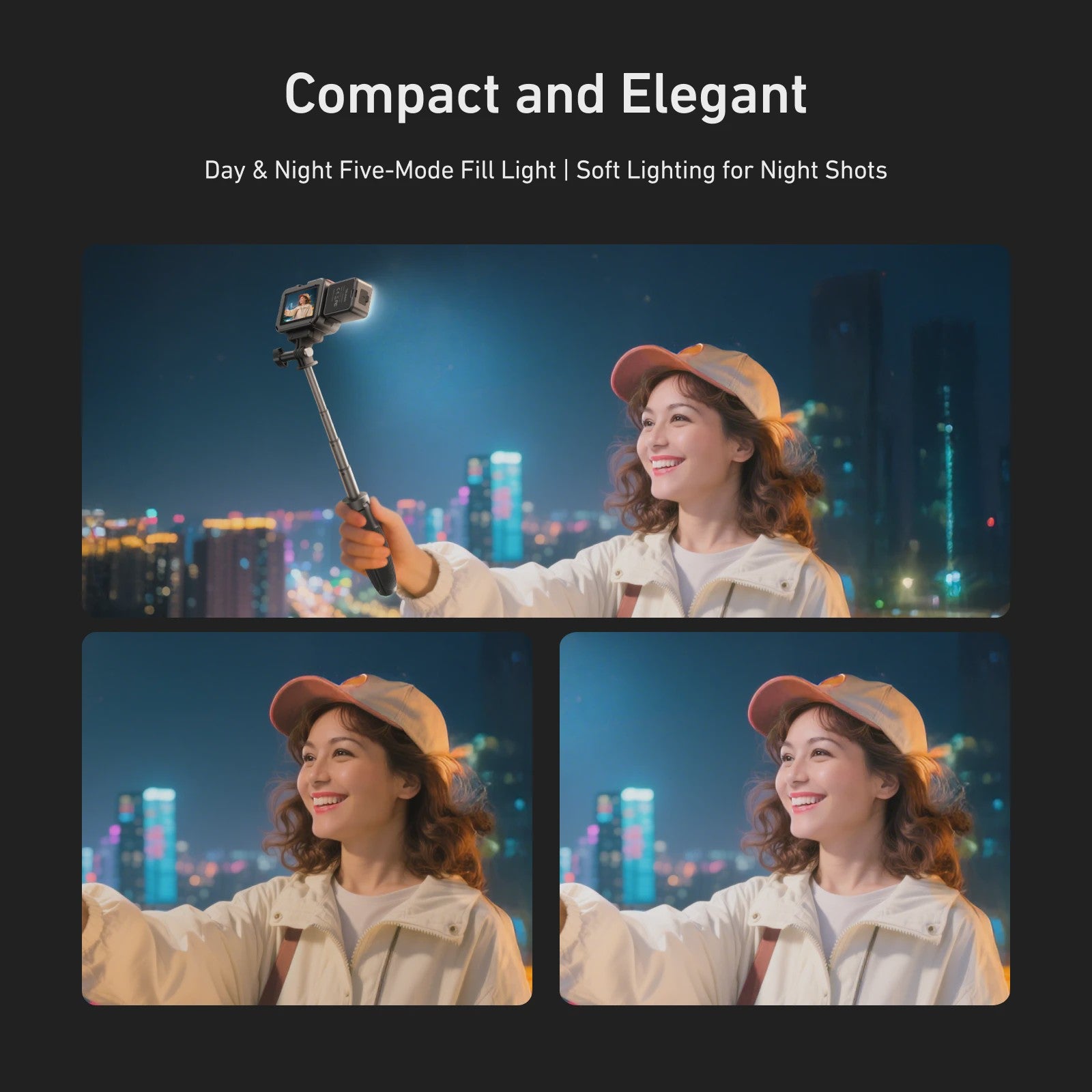 TELESIN Mini Waterproof Fill Light voor DJI OSMO Action Camera's - Verbeter je beelden