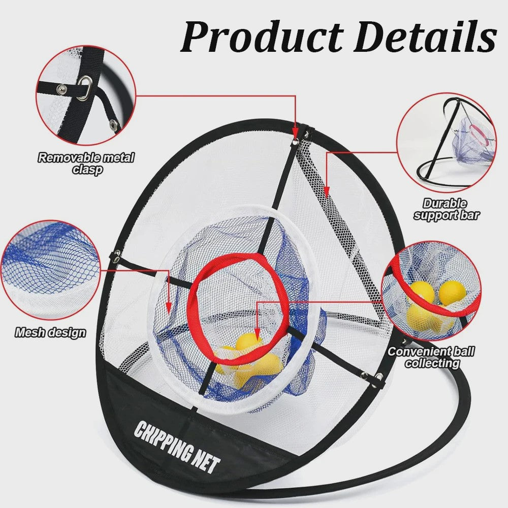 Pop-Up Golf Chipping Net met Oefenmat - Draagbaar & Opvouwbaar voor Perfecte Swing Oefening