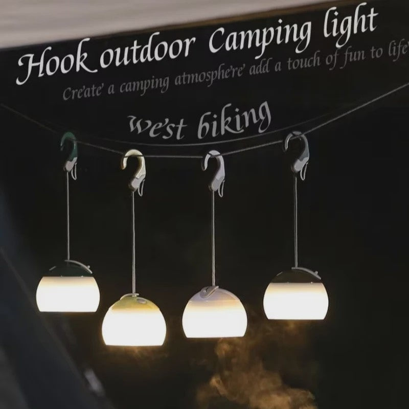 WEST BIKING Draagbare Camping Hanglamp - USB Oplaadbaar LED Kampeerlicht
