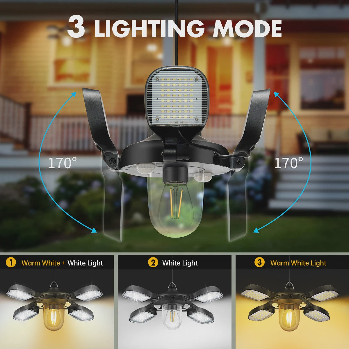 192 LED Solar Hanglamp met Bewegingssensor & Afstandsbediening - Buitenverlichting