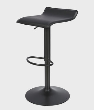 Set van 2 Zwarte Barstoelen met Leerlook, 360° Draaibaar en In Hoogte Verstelbaar