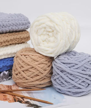 Chenille Garen 100g/bol - Super Zacht Dik Wol Garen voor Handbreien, DIY Sjaals & Projecten
