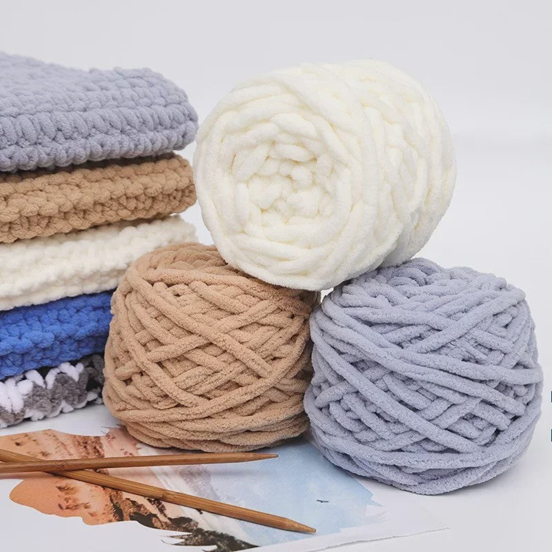 Chenille Garen 100g/bol - Super Zacht Dik Wol Garen voor Handbreien, DIY Sjaals & Projecten