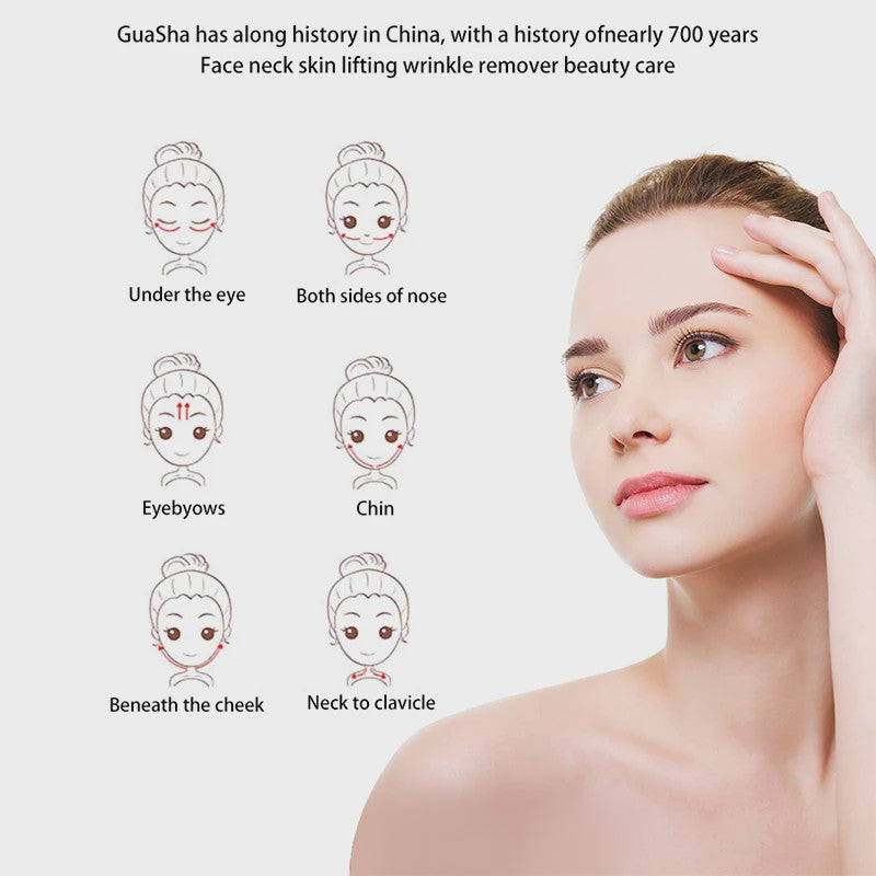 Natuurlijke Jade Gua Sha Schraper & Roller voor Gezichtsmassage - Verstevigende Huidverzorging