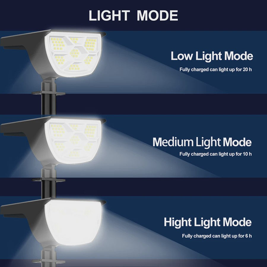 Solar Tuinspots LED (72/68) - IP65 Waterdicht, 3 Modi, Buitenverlichting