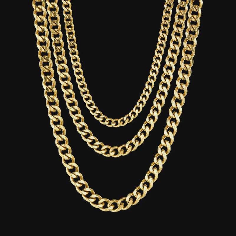Gouden Roestvrij Stalen Cuban Link Kettingen voor Heren & Dames | 3.5-7MM Breedte | 45-70CM Lengte