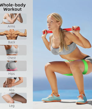 Set Weerstandsbanden Fitness - 5 Stuks TPE Elastische Loop Bands voor Krachttraining, Yoga & Gym