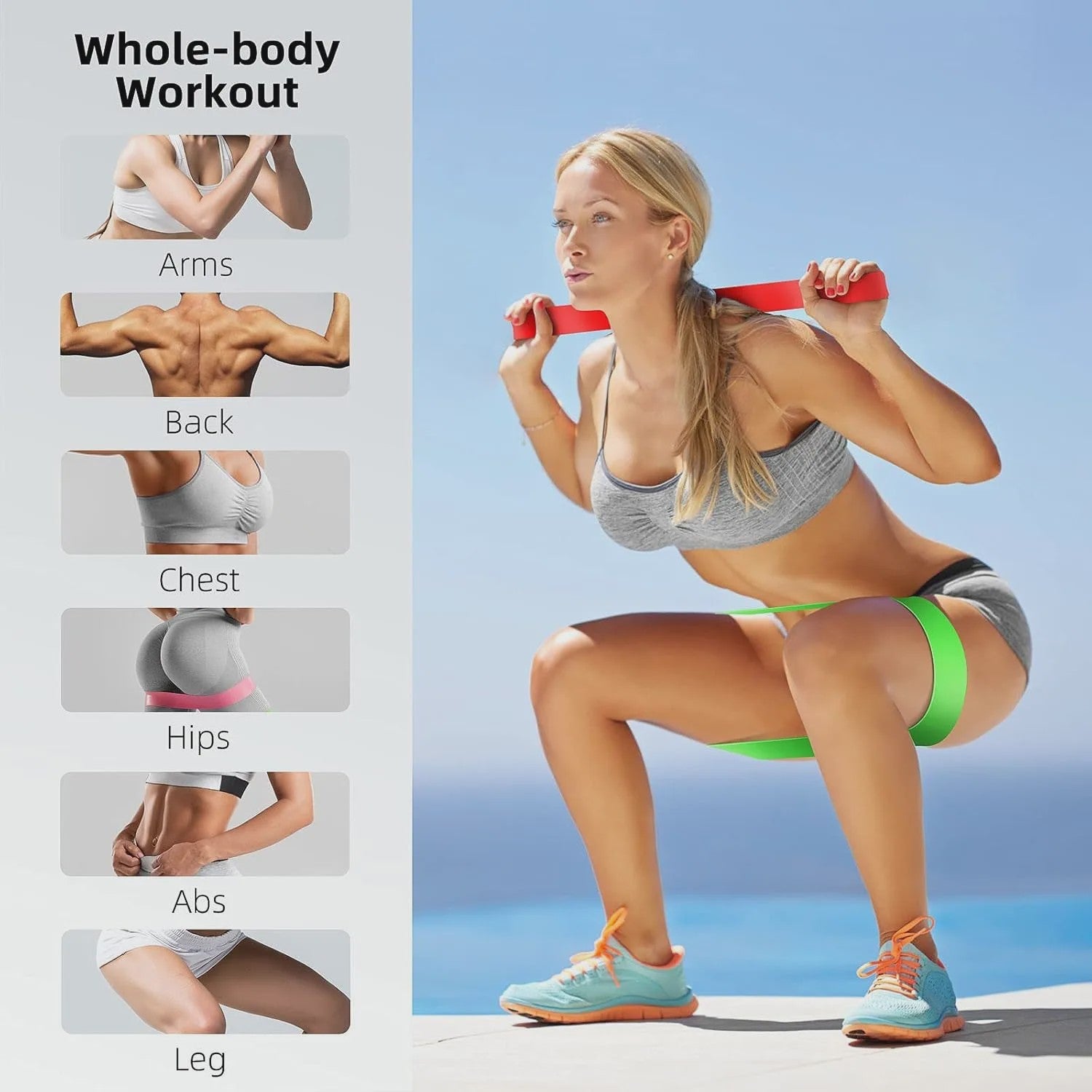 Set Weerstandsbanden Fitness - 5 Stuks TPE Elastische Loop Bands voor Krachttraining, Yoga & Gym