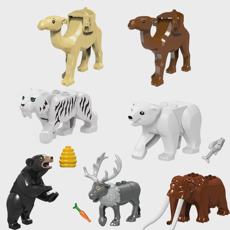 Bouwstenen Dierenpark Speelgoed - Dieren, Voertuigen & Gebouwen