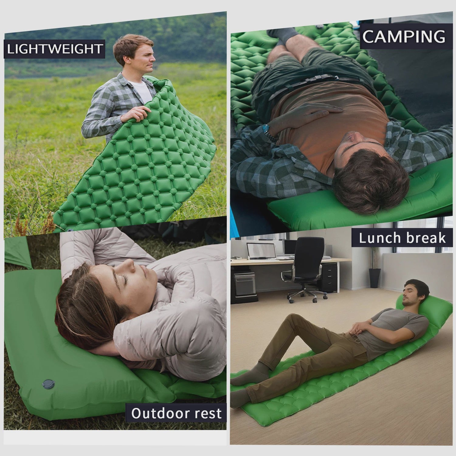 Inflatable Mattress Sleeping Pad Ultralight Camping Mat Air Mattress Camp Mat for Hiking Tent Travel Backpacker