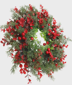 Kunstkerstkrans Rode Bessen 35cm - Sfeervolle Winter en Kerstdecoratie