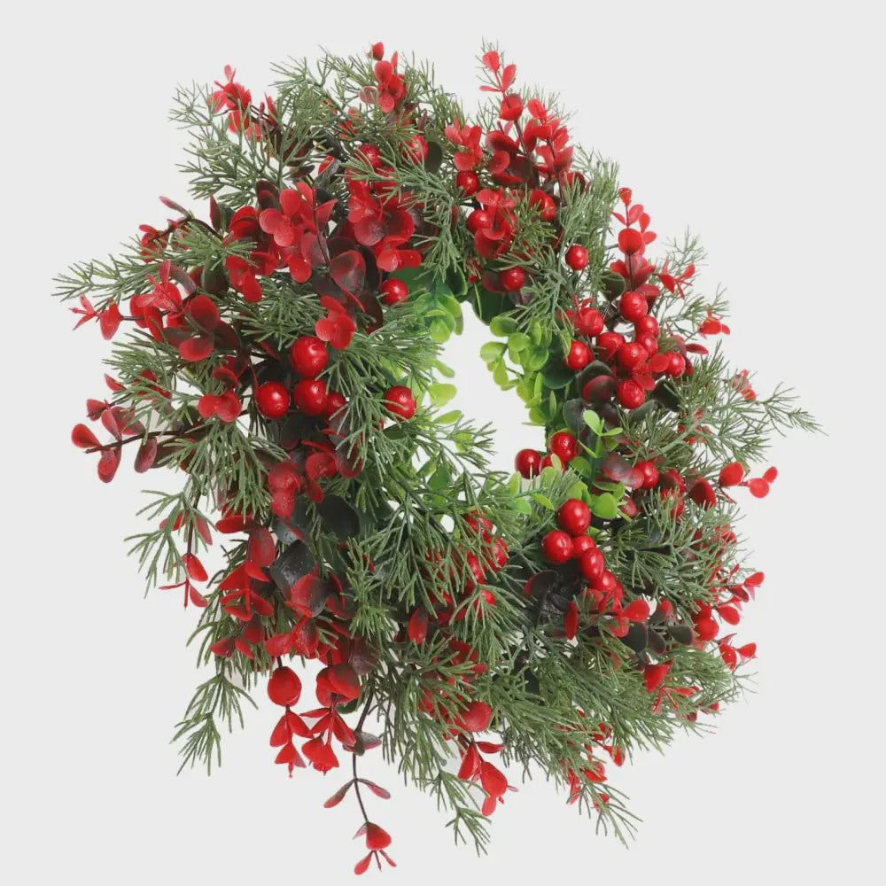 Kunstkerstkrans Rode Bessen 35cm - Sfeervolle Winter en Kerstdecoratie