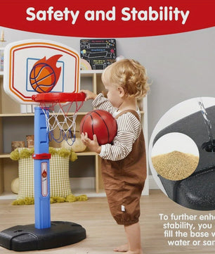 Verstelbare Peuter Basketbal Arcade Set met 4 Ballen - Leuk Cadeau voor Kinderen