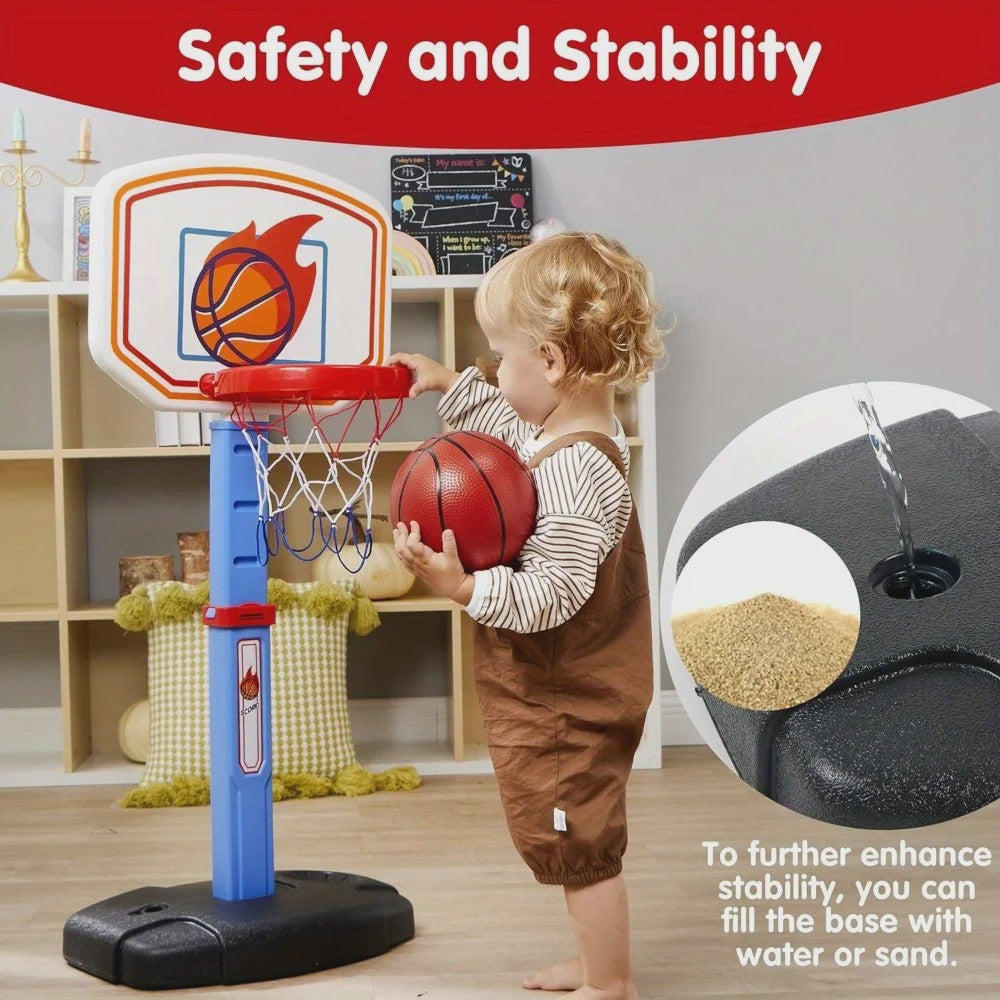 Verstelbare Peuter Basketbal Arcade Set met 4 Ballen - Leuk Cadeau voor Kinderen