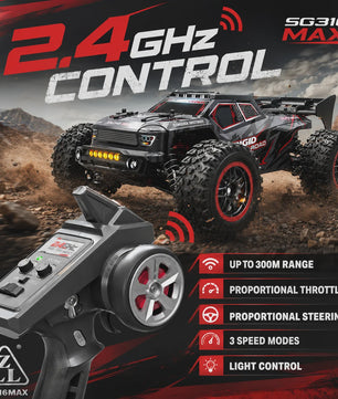 RC Crossauto 80 km/u - 1/16 4x4 Off-road Truck met LED Verlichting & 2.4G Afstandsbediening