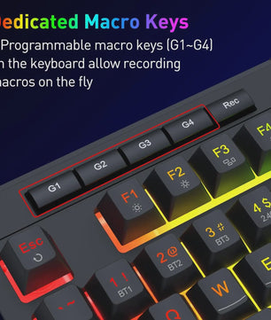Redragon K525 PRO RGB Gaming Toetsenbord - Draadloos, Mechanisch Gevoel, Multimedia