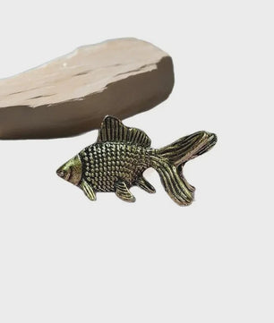 Retro Messing Goudvis Beeldjes - Miniatuur Decoratie & Leuk Cadeau