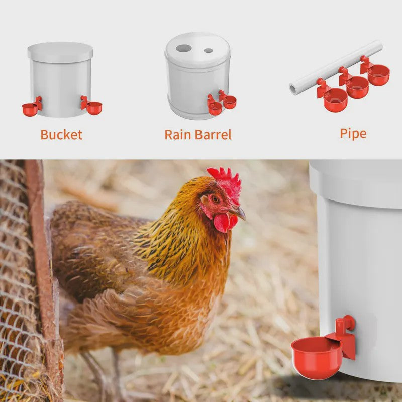 50x Automatische Kippen Drinkbakjes - Efficiënte Waterdispenser voor Pluimvee