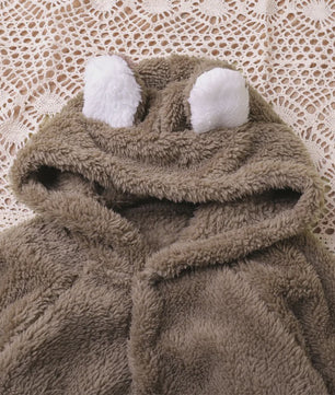 Schattige Baby Romper met Berenoren - Winter Jumpsuit voor Jongens & Meisjes