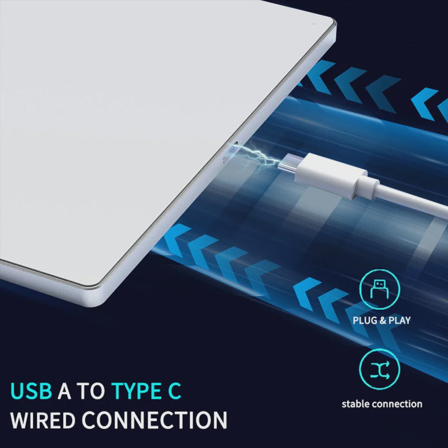 Bedraad Multi-Touch Trackpad met Gehard Glazen Oppervlak - Hoge Precisie & Vlotte Bediening