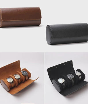 Reis Etui voor Horloges - Opbergrol voor 3 Horloges met Uitneembare Kussens
