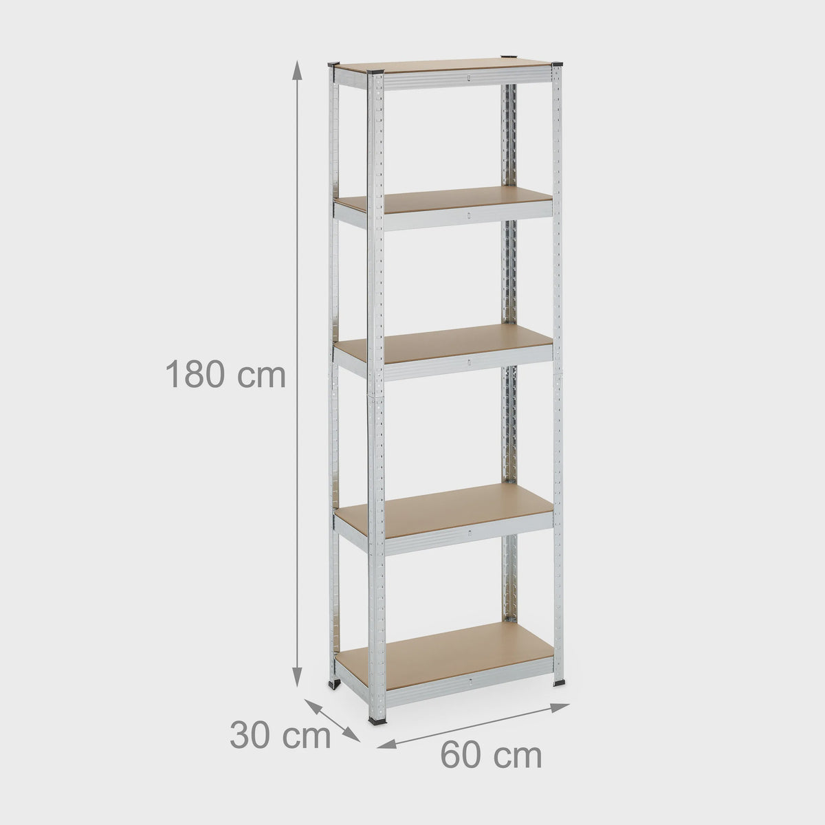 Robuuste Metalen Stellingkast - 5 MDF Planken - 500kg Draagkracht - 180x60x30cm - Zonder Schroeven