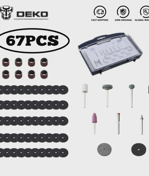 DEKO Accessoireset voor Roterende Gereedschappen: Schuren, Slijpen, Polijsten & Snijden