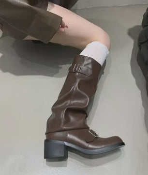 Dames Hoge Laarzen met Platform en Chunky Hak - Punk Gothic Rock Stijl