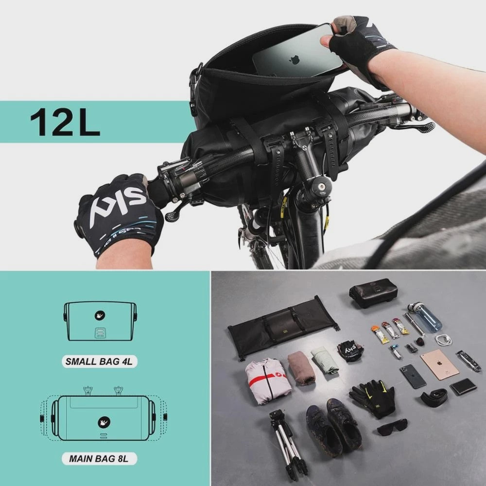 Rhinowalk Waterdichte Fietstas Stuurtas 12L - Multifunctioneel & Draagbaar voor MTB/Racefiets