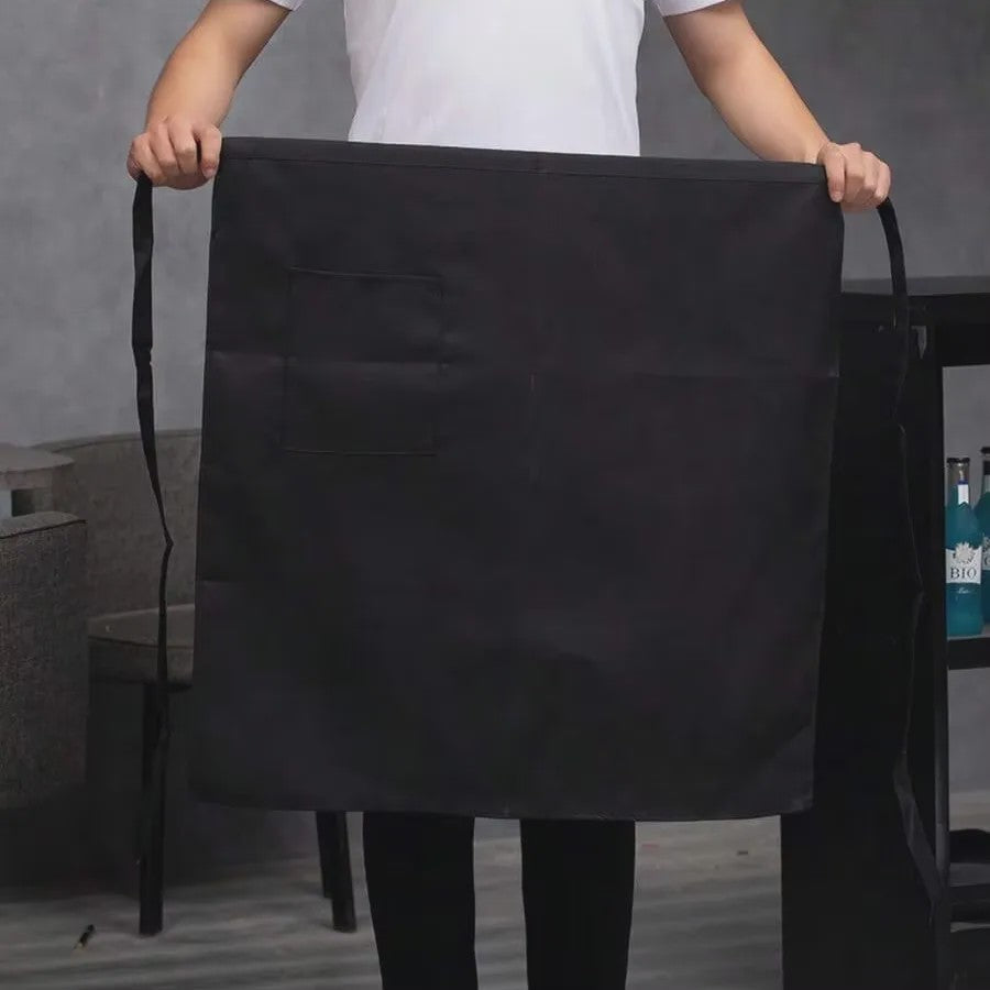 Professionele Zwarte Halfschort Keukenschort voor Chefs en Horeca Personeel