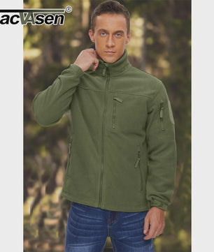 TACVASEN Heren Fleece Jas - Warm, Winddicht & Praktisch met Meerdere Zakken
