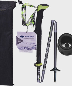 Pioneer Ultralichte Carbon Trekkingstokken - Opvouwbaar & Snel Sluitend (115-135cm)