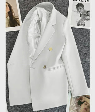 Dames Blazer Jas - Elegante Koreaanse Stijl - Dubbelzijdig Sluitend