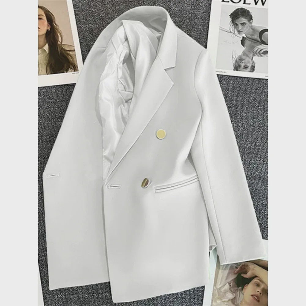 Dames Blazer Jas - Elegante Koreaanse Stijl - Dubbelzijdig Sluitend