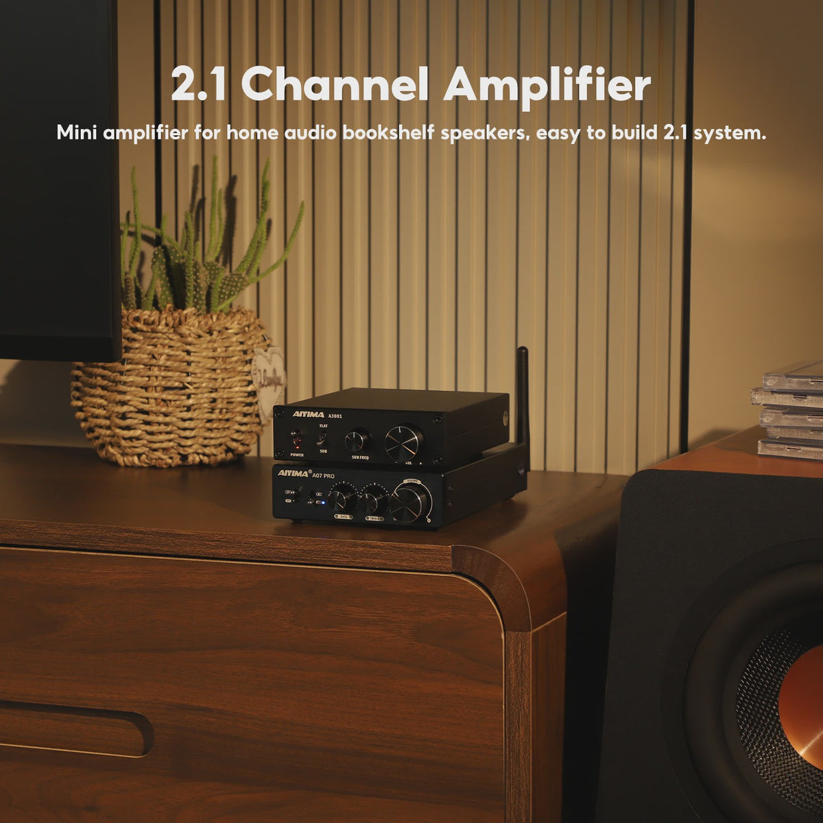 AIYIMA A07 PRO Bluetooth 5.2 Versterker TPA3255 - 2x 300W Stereo Digitale Audio Versterker met RCA & APT-X HD
