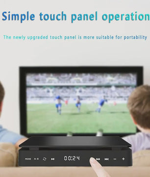 Compacte DVD Speler met HDMI, USB, Type-C en Touch Panel - Zwart
