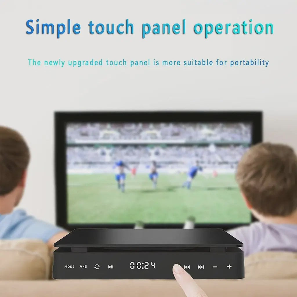 Compacte DVD Speler met HDMI, USB, Type-C en Touch Panel - Zwart