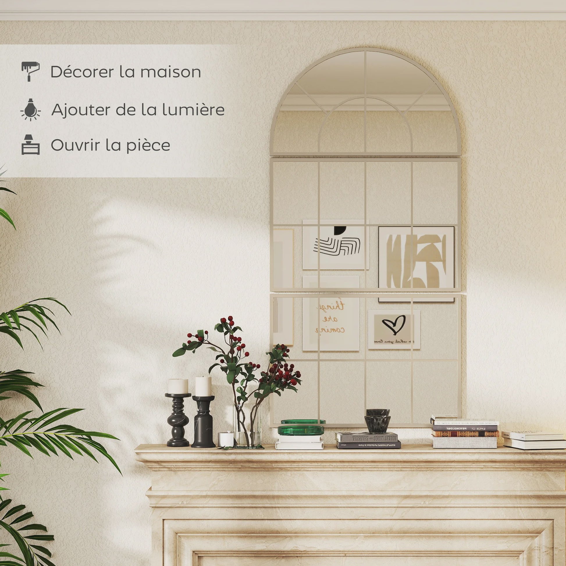 Boogvormige Raam Spiegel Set - 3 Delig - Metalen Frame - Woonkamer & Slaapkamer Decoratie