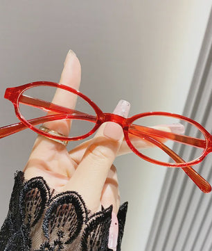 Retro Oval Bril Dames - Y2K Stijl, Anti-blauw & Decoratief