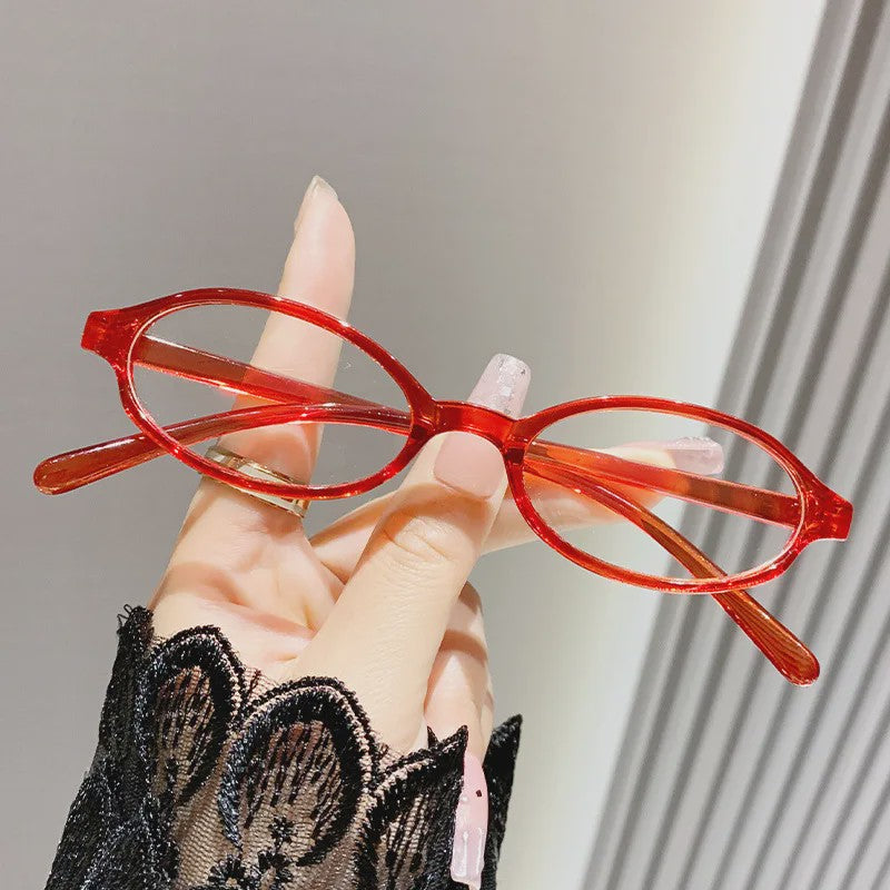 Retro Oval Bril Dames - Y2K Stijl, Anti-blauw & Decoratief