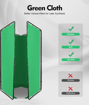 Opvouwbaar Green Screen Achtergrondstandaard 4x2.4m met Draagtas voor Livestreaming & Chroma Key