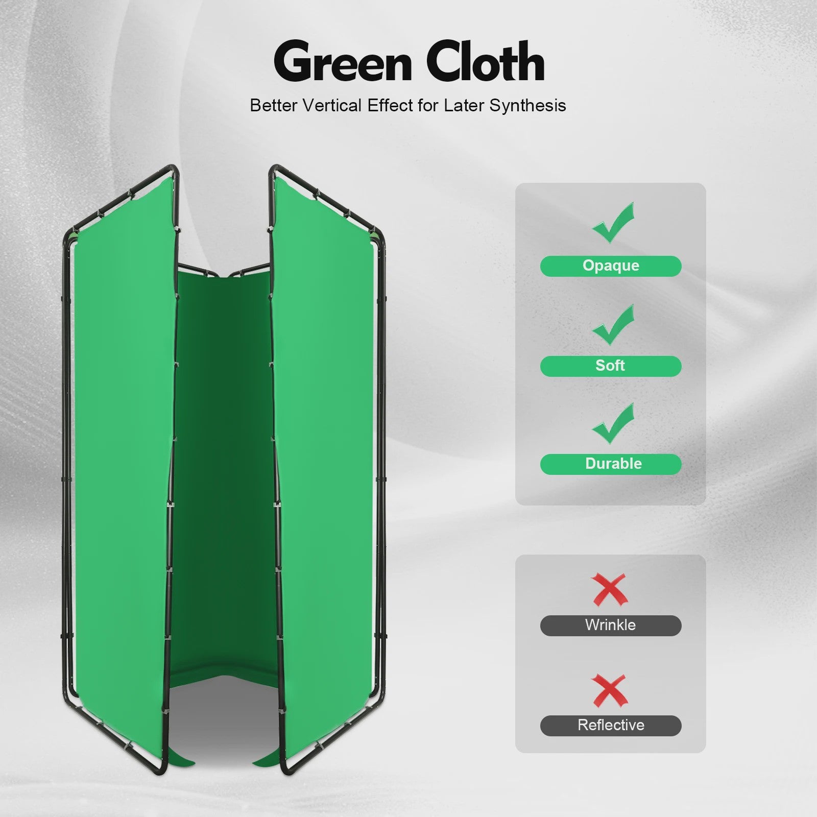 Opvouwbaar Green Screen Achtergrondstandaard 4x2.4m met Draagtas voor Livestreaming & Chroma Key